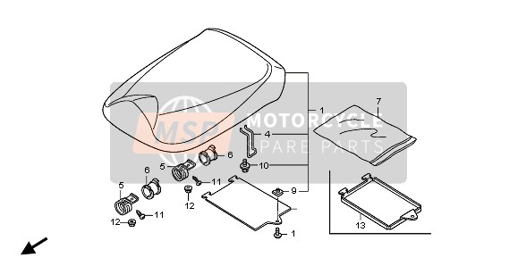 Honda NPS50 2007 Asiento para un 2007 Honda NPS50